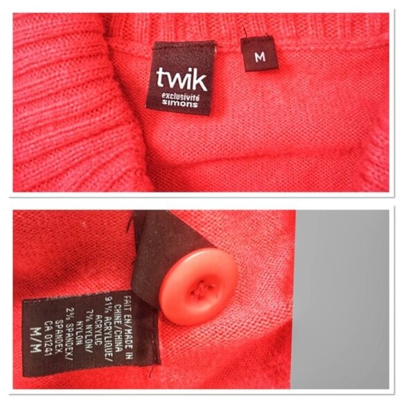 Twik Simons Shawl Collar fitted sweater M - Picture 5 of 9